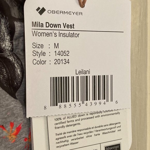 Obermeyer Womens Mila Down Vest, Leilani, Medium - Picture 7 of 9